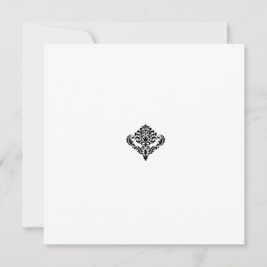 Roze en zwarte Vrijgezellenfeest Damask Invitation Kaart (Achterkant)