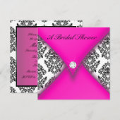 Roze en zwarte Vrijgezellenfeest Kaart (Voorkant / Achterkant)