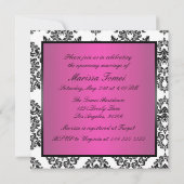 Roze en zwarte Vrijgezellenfeest Kaart (Achterkant)