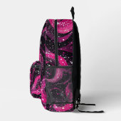 Roze en zwarte wervelingen bedrukte rugzak (Rechts)