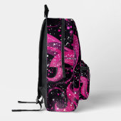 Roze en zwarte wervelingen bedrukte rugzak (Links)