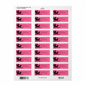 Roze en zwarte wilde paarden etiket (Full Sheet)