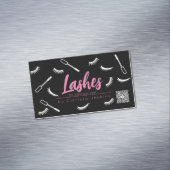 Roze en zwarte wimpers wimper extensies make-up magnetisch visitekaartje (Voorbeeld)