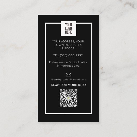 Roze en zwarte wimpers wimper extensies make-up visitekaartje (Achterkant)