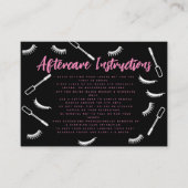 Roze en zwarte wimpers wimperextensies nazorg visitekaartje (Voorkant)