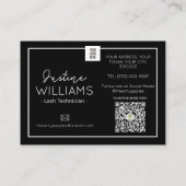 Roze en zwarte wimpers wimperextensies nazorg visitekaartje (Achterkant)