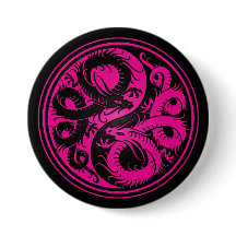 Roze en zwarte Yin Yang Chinese Dragons