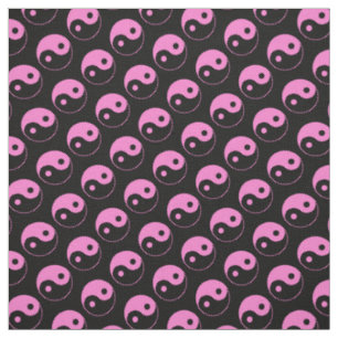 Roze en zwarte Yin Yang Pattern Fabric Stof