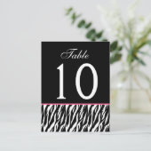 Roze en zwarte Zebra. 2 Trouwtafelnummer Briefkaart (Staand voorkant)