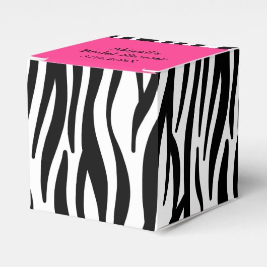 Roze en zwarte zebra Afdrukdoos Vrijgezellenfeest Bedankdoosjes (Voorkant Zijde)