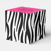 Roze en zwarte zebra Afdrukdoos Vrijgezellenfeest Bedankdoosjes (Achterkant)