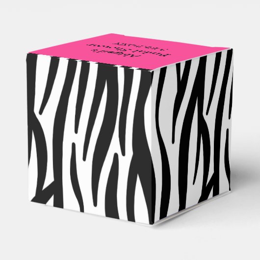 Roze en zwarte zebra Afdrukdoos Vrijgezellenfeest Bedankdoosjes (Achterkant)
