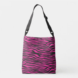 Roze en zwarte zebra afdrukken crossbody tas