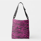 Roze en zwarte zebra afdrukken crossbody tas (Voorkant)