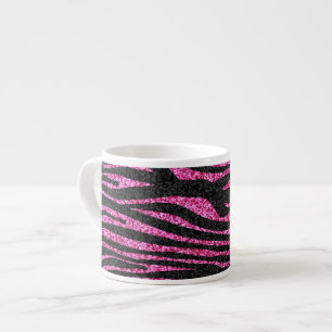 Roze en zwarte zebra Afdrukken (faux glitter) Espresso Kop