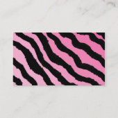 Roze en zwarte zebra afdrukken visitekaartje (Achterkant)
