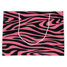 Roze en Zwarte Zebra Animal Print Gift Bag
