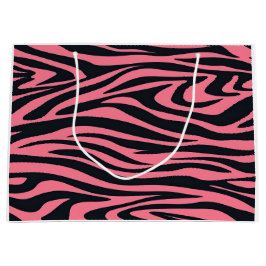 Roze en Zwarte Zebra Animal Print Gift Bag Groot Cadeauzakje