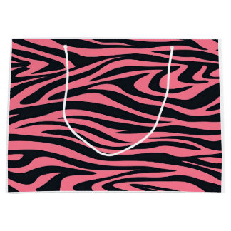Roze en Zwarte Zebra Animal Print Gift Bag Groot Cadeauzakje