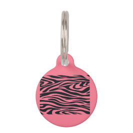  roze en zwarte Zebra Animal Print Huisdierpenning