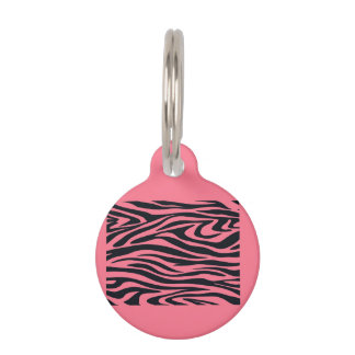  roze en zwarte Zebra Animal Print Huisdierpenning