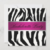 Roze en zwarte Zebra Bachelorette Party Kaart (Voorkant)