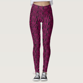 Roze en zwarte Zebra band patroon Leggings