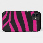 Roze en zwarte zebra bontprint Case-Mate iPhone case (Achterkant (horizontaal))
