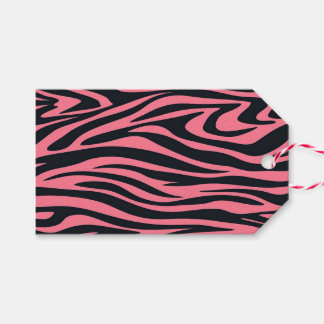 Roze en zwarte Zebra dierenprint Cadeaulabel