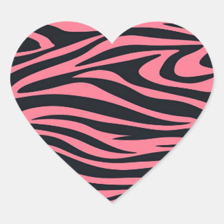 Roze en zwarte Zebra dierenprint Hart Sticker