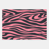 Roze en zwarte Zebra dierenprint Inpakpapier Vel (Voorkant 3)