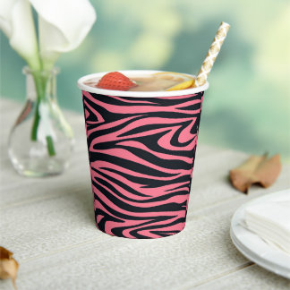 Roze en zwarte Zebra dierenprint Papieren Bekers