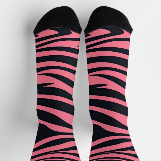 Roze en zwarte Zebra dierenprint Sokken (Top)