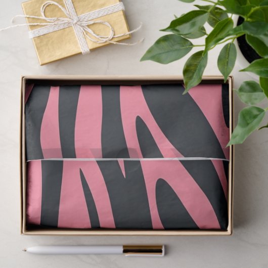 Roze en zwarte Zebra dierenprint Tissuepapier (Geschenk)