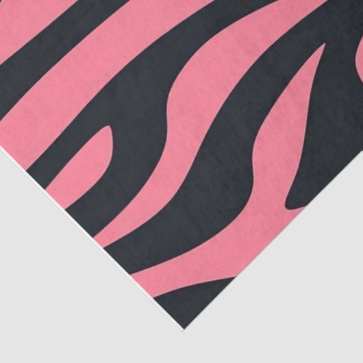 Roze en zwarte Zebra dierenprint Tissuepapier (Detail)