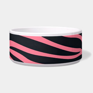Roze en zwarte Zebra dierenprint Voerbakje