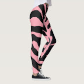 Roze en zwarte Zebra gestreepte Leggings (Rechts)