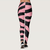 Roze en zwarte Zebra gestreepte Leggings (Achterkant)