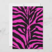 Roze en zwarte zebra mode, blije verjaardag kaart (Achterkant)