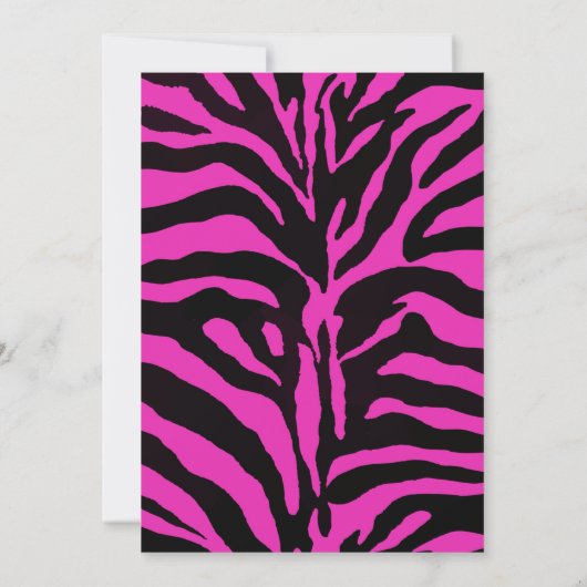 Roze en zwarte zebra mode, blije verjaardag kaart (Achterkant)