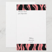 Roze en Zwarte Zebra Patroon Briefpapier (Voorkant / Achterkant)