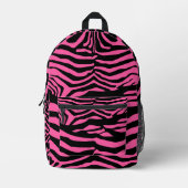 Roze en zwarte Zebra Pattern Bedrukte Rugzak (Voorkant)