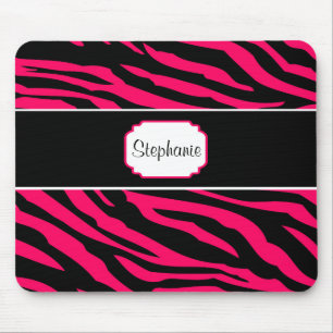 Roze en zwarte Zebra persoonlijke koffie-Mok Muismat