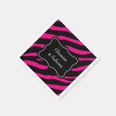 Roze en zwarte zebra print servetten | gepersonali (Hoek)