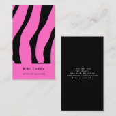 Roze en zwarte zebra print Visitekaartje (Voorkant / Achterkant)