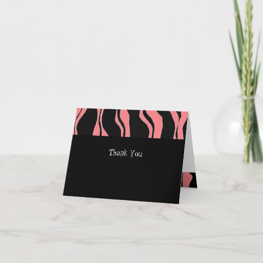 Roze en Zwarte Zebra Streep Bedankt (Voorkant)