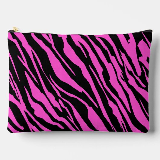 Roze en Zwarte Zebra Strepen Patroon Etui (Voorkant)