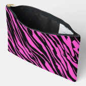Roze en Zwarte Zebra Strepen Patroon Etui (Open)
