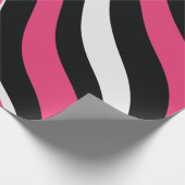 Roze en Zwarte Zebra Stripes Cadeaupapier (Hoek)