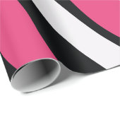 Roze en Zwarte Zebra Stripes Cadeaupapier (Rol Hoek)